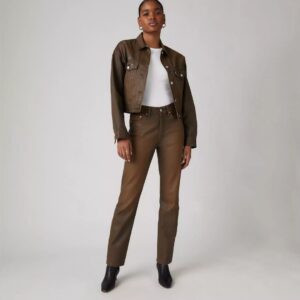 pantalones denim marron